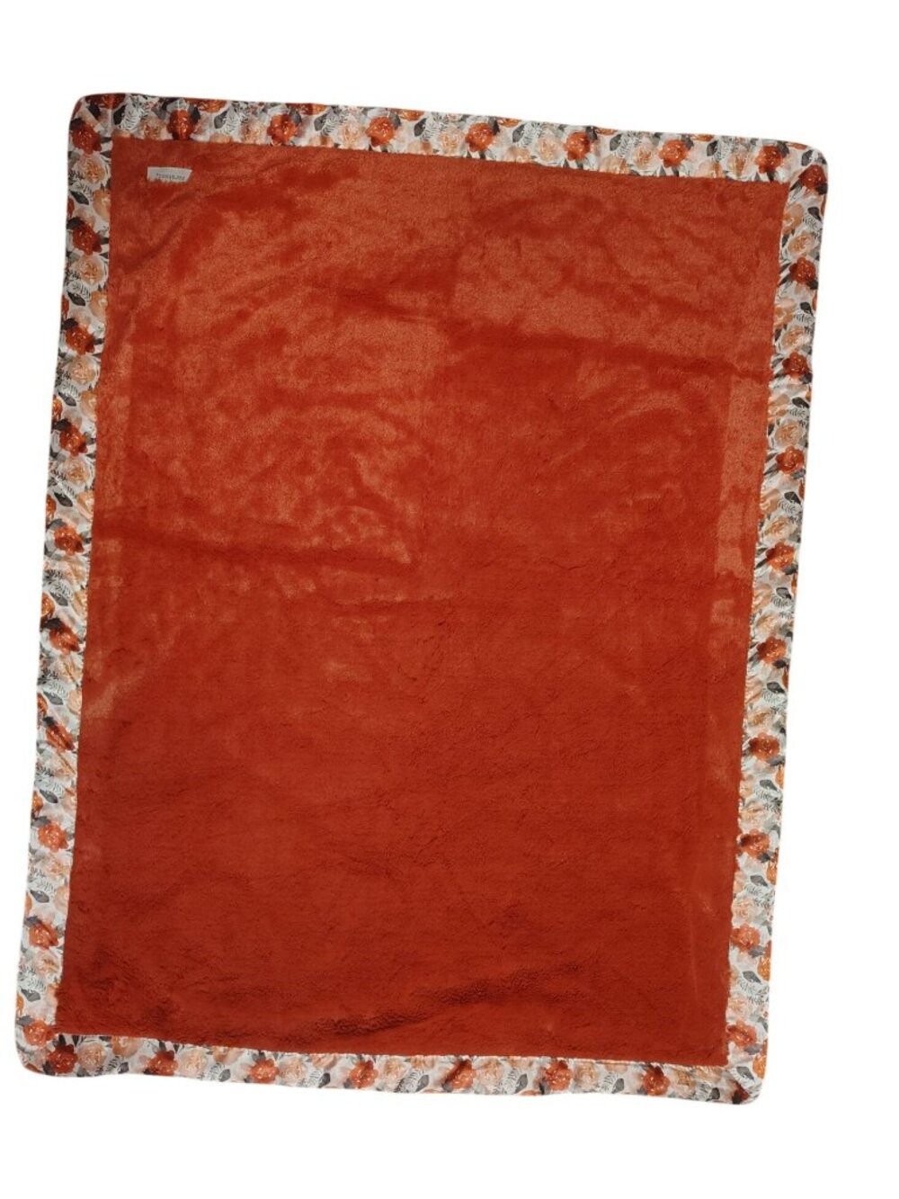 Saranoni Baby Crib Blanket, Light Maroon Red Flower Roses Satin Trim Super Soft